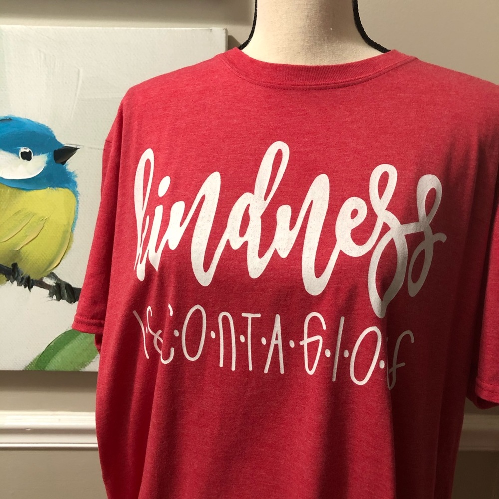🎀kindness is contagious🎀 pink T ladies xl